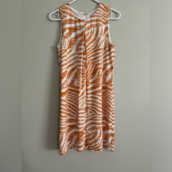 Gently Used Orange and White Sleeveless Dress - Size 38 - Picture 1 of 2
